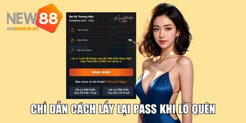 Chỉ dẫn người chơi cách lấy lại pass khi lỡ quên