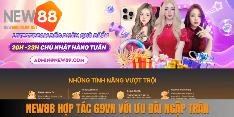 New88 hợp tác 69vn với nhiều chương trình ưu đãi ngập tràn