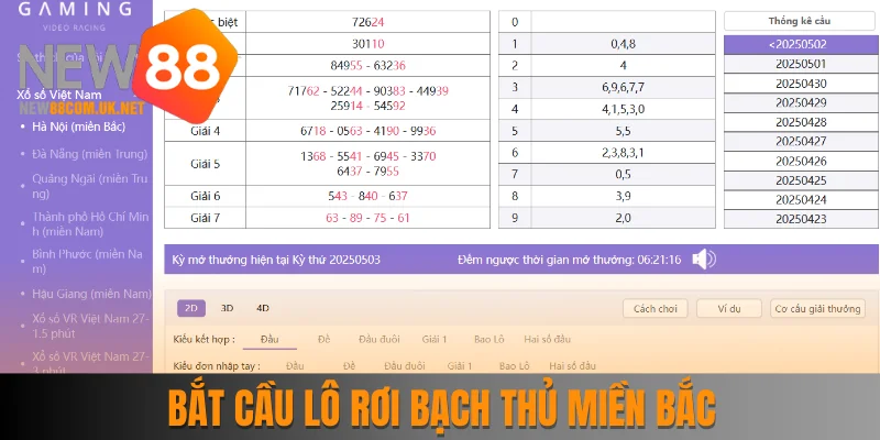 Phương pháp bắt cầu lô rơi bạch thủ miền Bắc